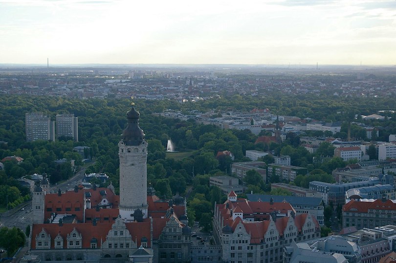 Leipzig, vom MDR Turm aus gesehen. buzzard525, CC BY 3.0 <https://creativecommons.org/licenses/by/3.0>, via Wikimedia Commons